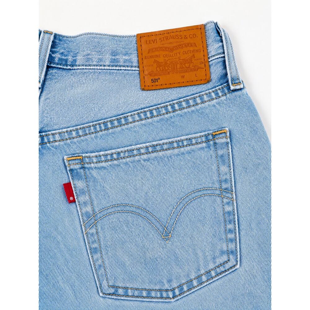 Levi’s Premium 501 Cutoff Denim Shorts W28 Light Wash Frayed Raw Hem Vintage 90s - Picture 8 of 12